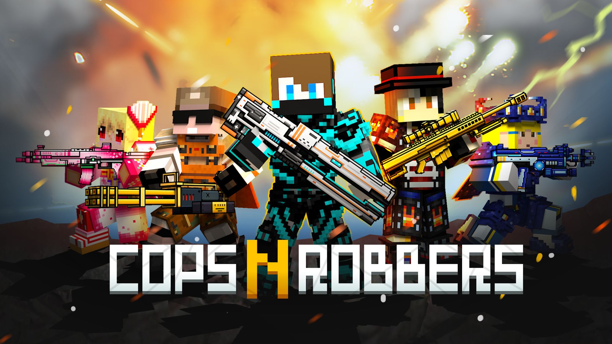 Scarica Cops N Robbers:Pixel Craft Gun gratis per Android.