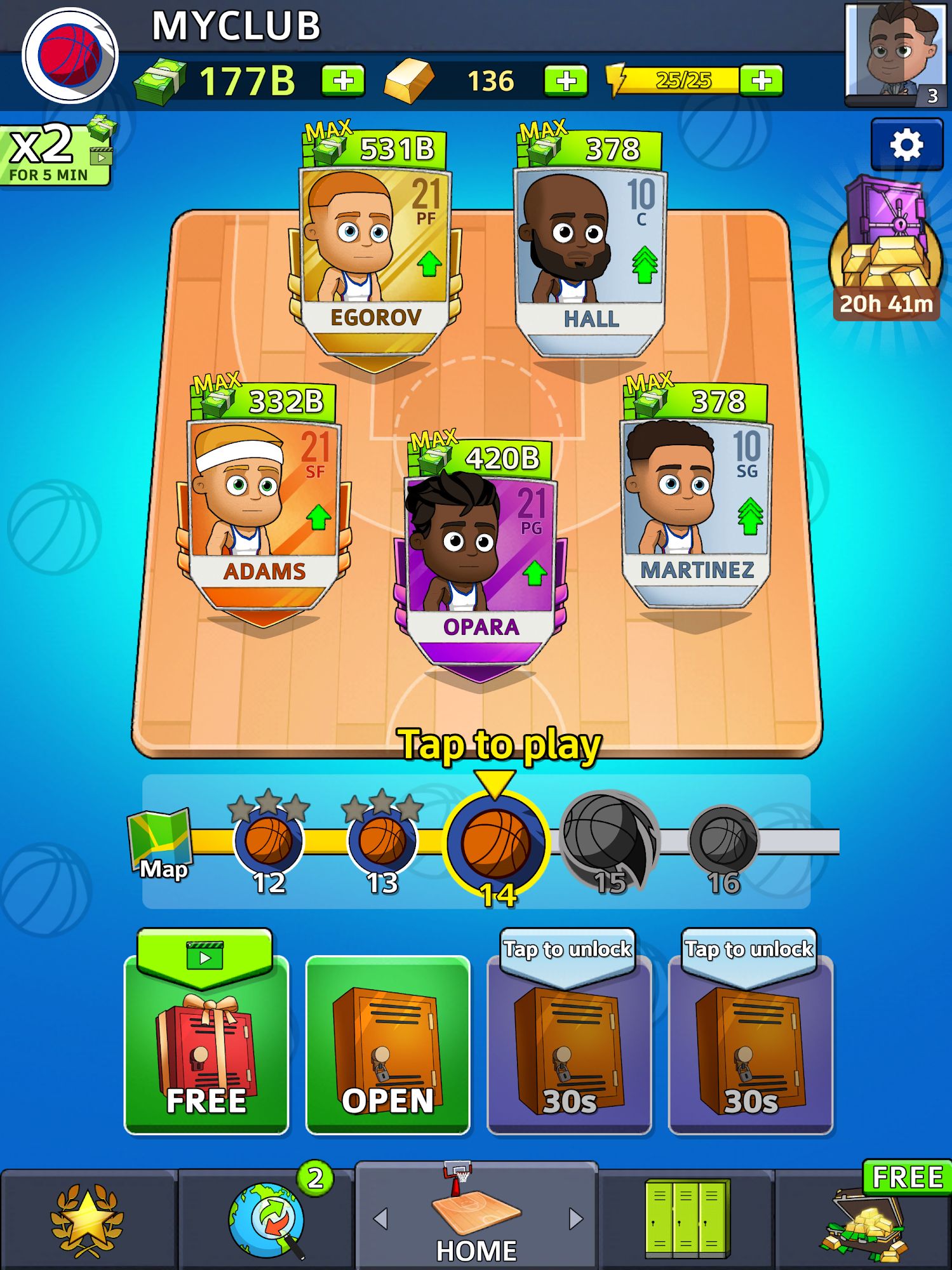 Scarica Idle Five - Be a millionaire basketball tycoon gratis per Android.