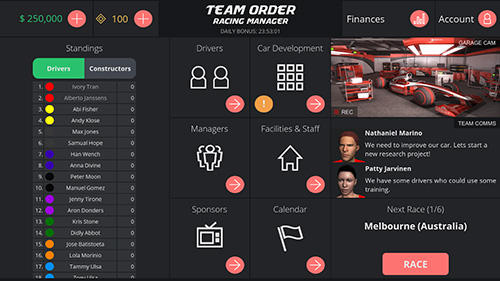 Team order: Racing manager