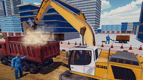Excavator digging: Road construction simulator 3D