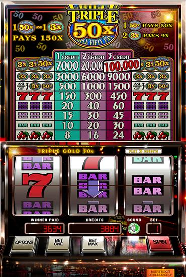 Triple gold 50x: Slot machine