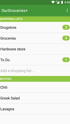Our Groceries: Shopping list