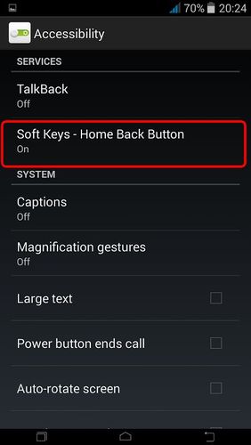Soft keys - Home back button