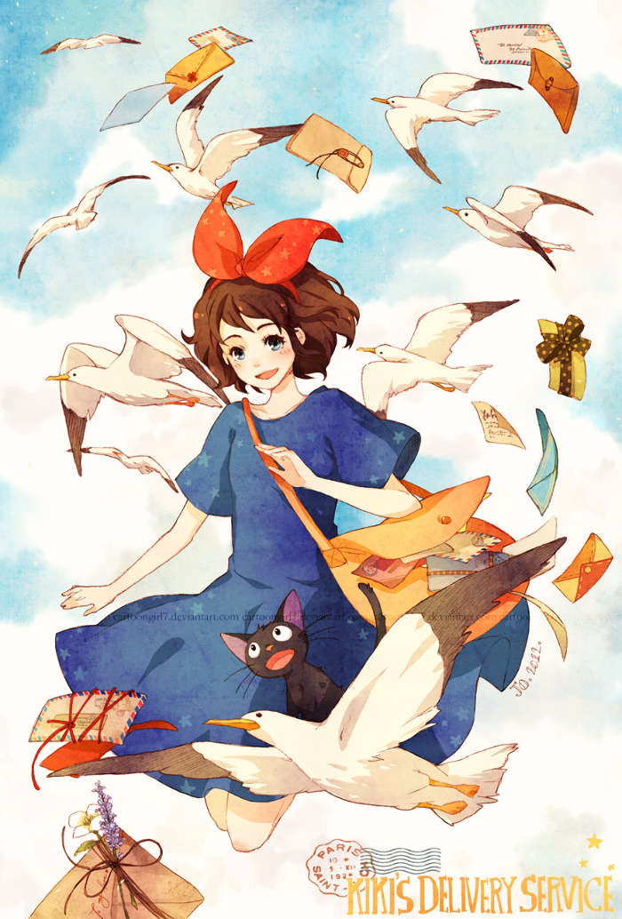 Seagulls, Anime, Girls, Cartoon, Birds