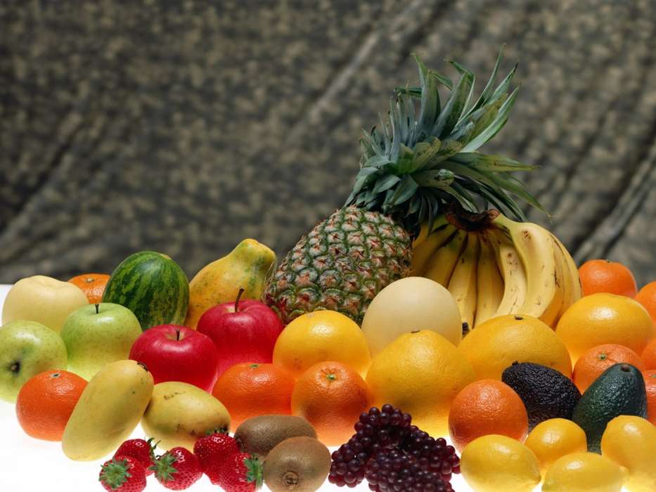 Pineapples, Bananas, Food, Background, Fruits