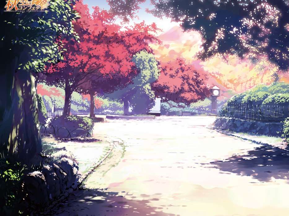 Anime, Trees, Landscape