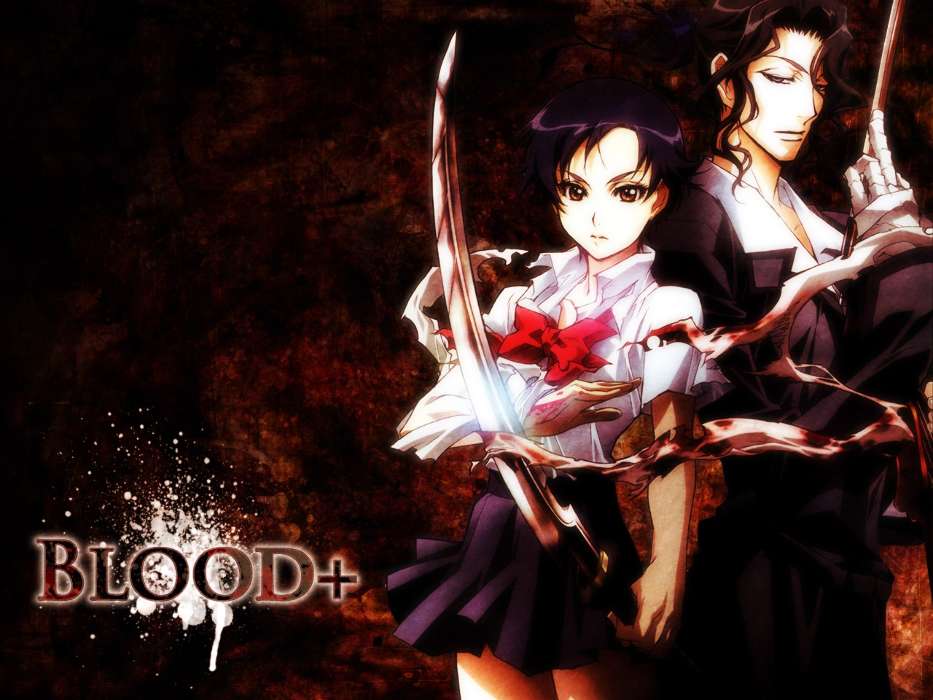 Anime, Girls, Blood, Swords, Men