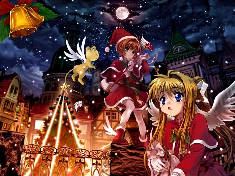 Holidays, Anime, Girls, New Year, Christmas, Xmas