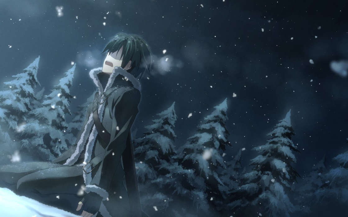 Anime, Men, Snow, Winter
