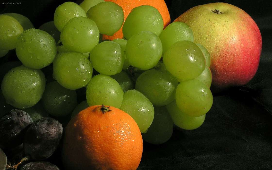 Fruits, Food, Oranges, Grapes
