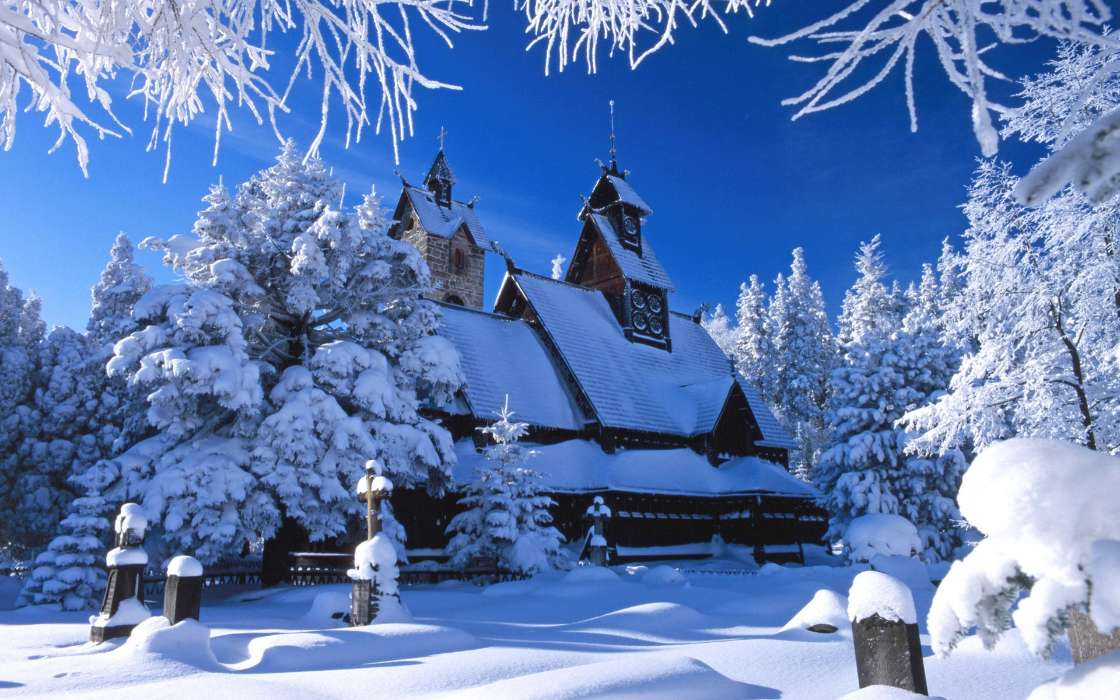 Architecture, Landscape, Snow, Winter