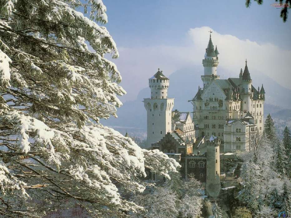 Landscape, Winter, Architecture, Castles