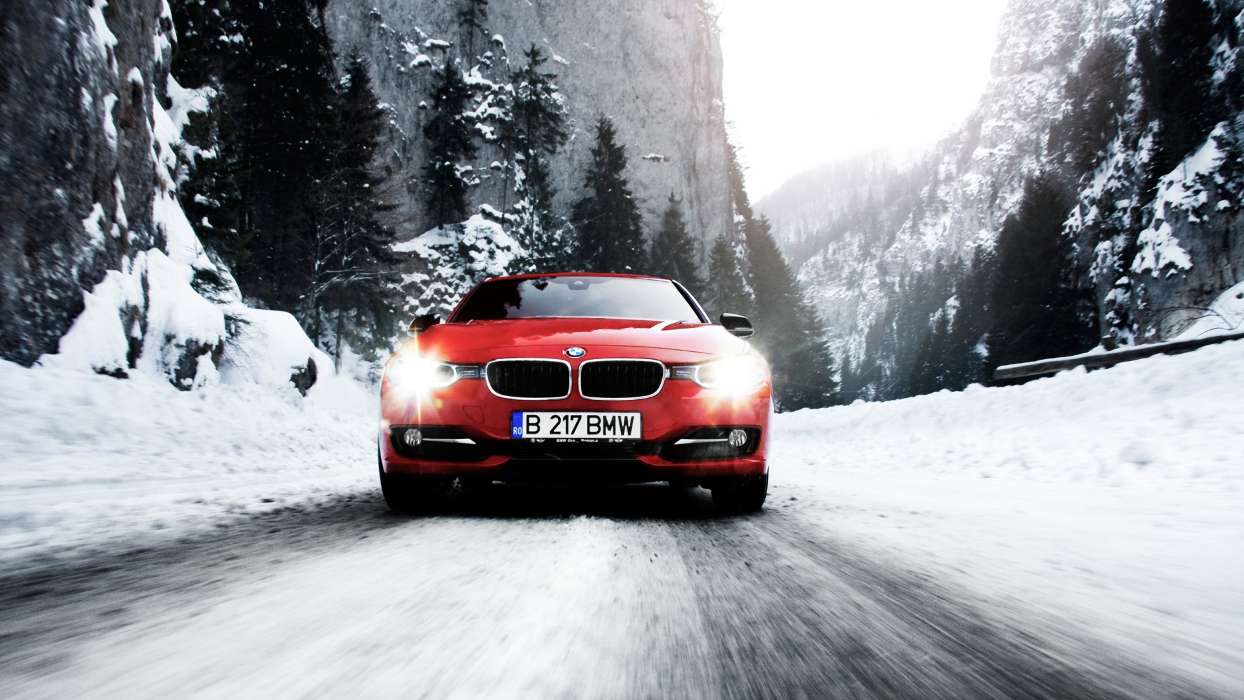 Auto, BMW, Roads, Mountains, Snow, Transport, Winter