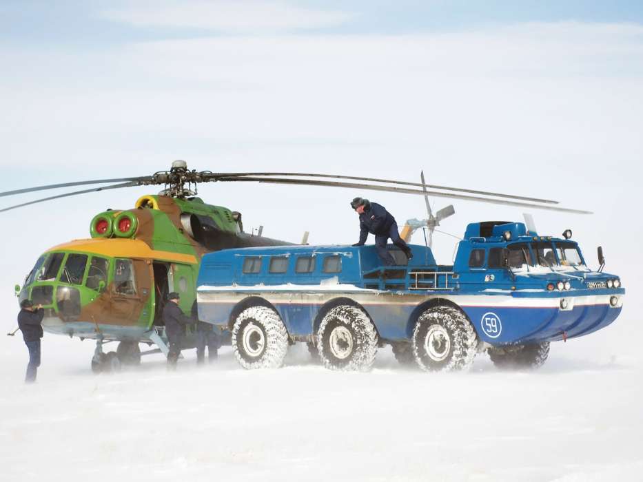 Auto, Snow, Transport, Helicopters