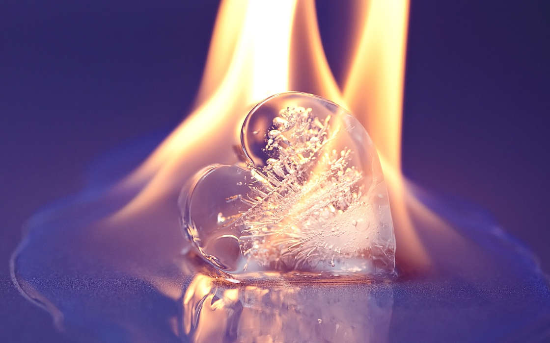 Valentine&#039;s day, ice, Love, Objects, Fire, Hearts