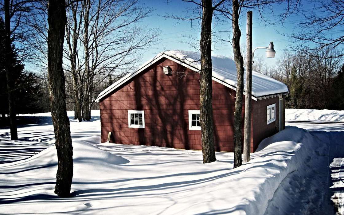 Houses,Landscape,Snow