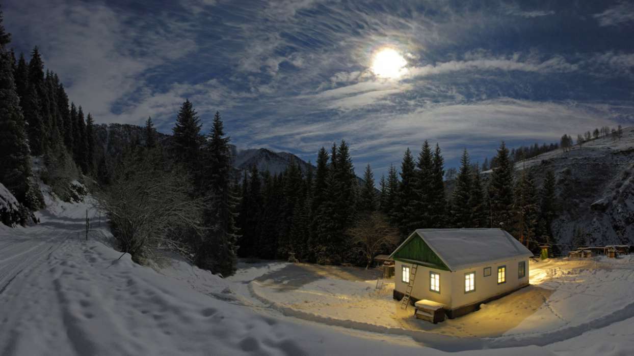 Houses,Landscape,Winter