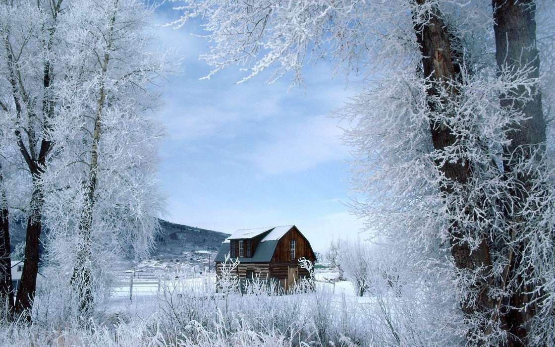 Houses,Landscape,Winter
