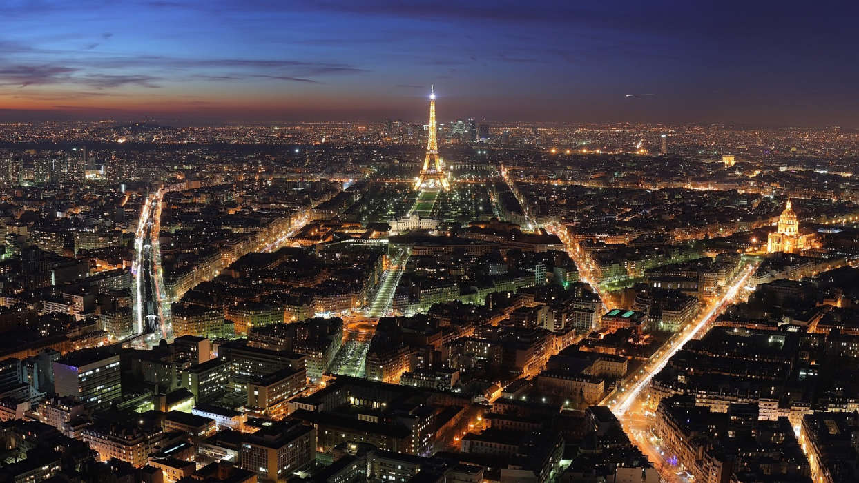 Eiffel Tower, Cities, Night, Paris, Landscape