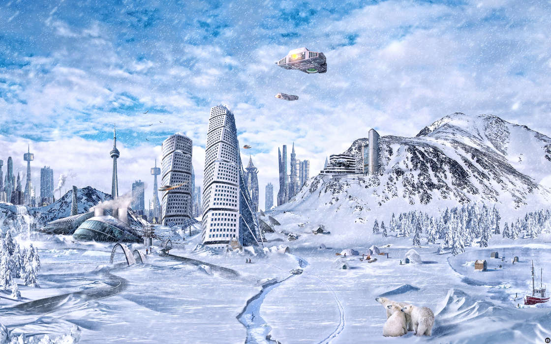 Fantasy, Cities, Landscape, Snow