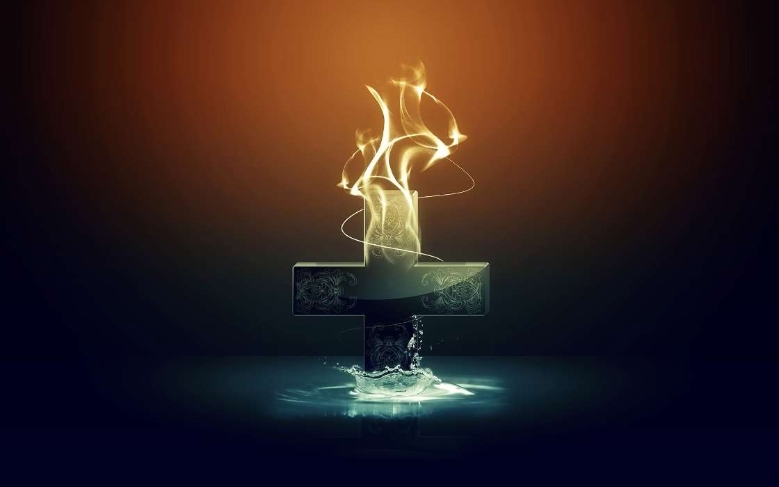 Background, Crosses, Fire, Water