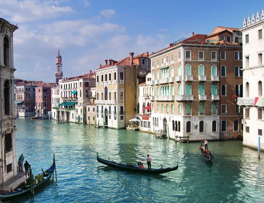 Cities, Boats, Landscape, Venice, Water