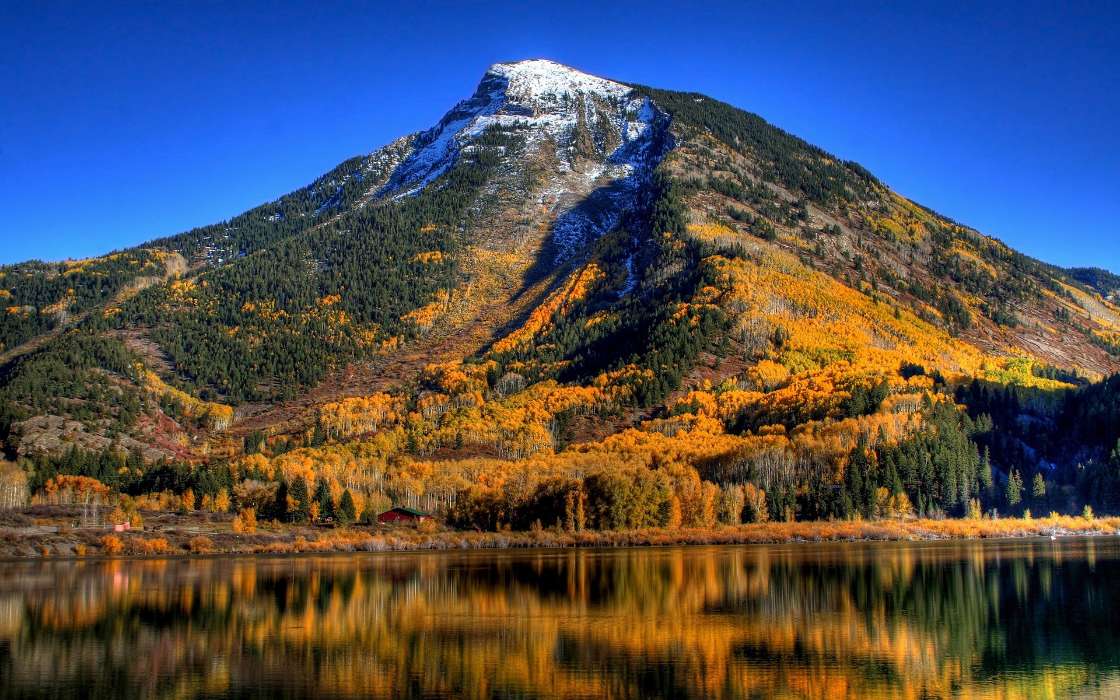 Mountains, Autumn, Lakes, Landscape