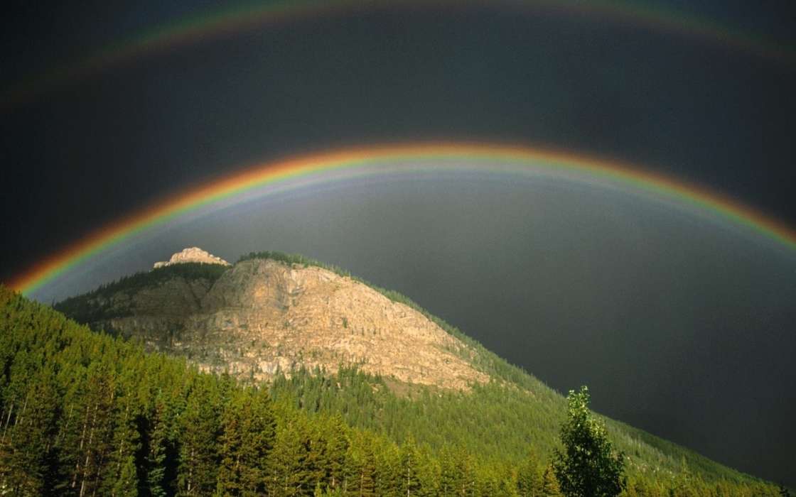 Mountains,Landscape,Nature,Rainbow