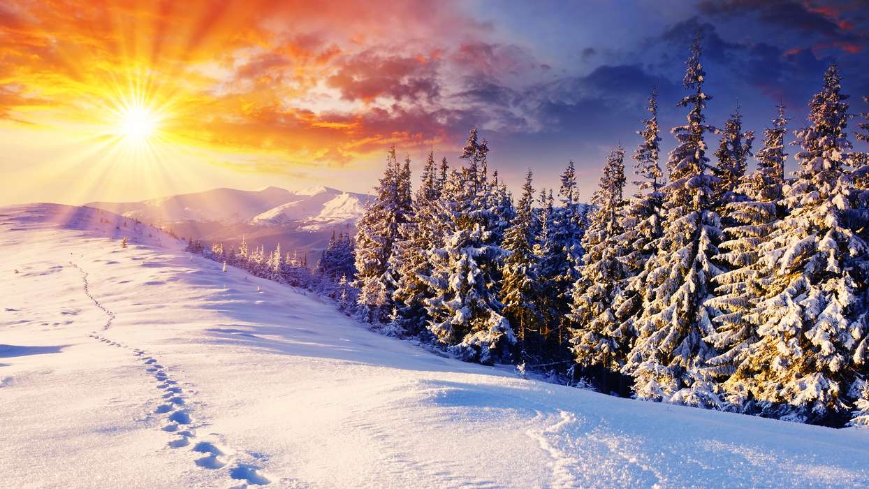 Mountains,Landscape,Snow,Winter