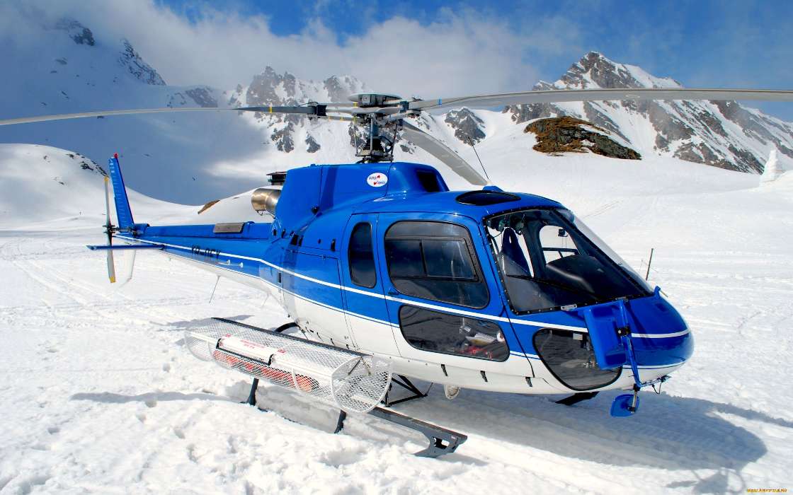 Mountains, Snow, Transport, Helicopters