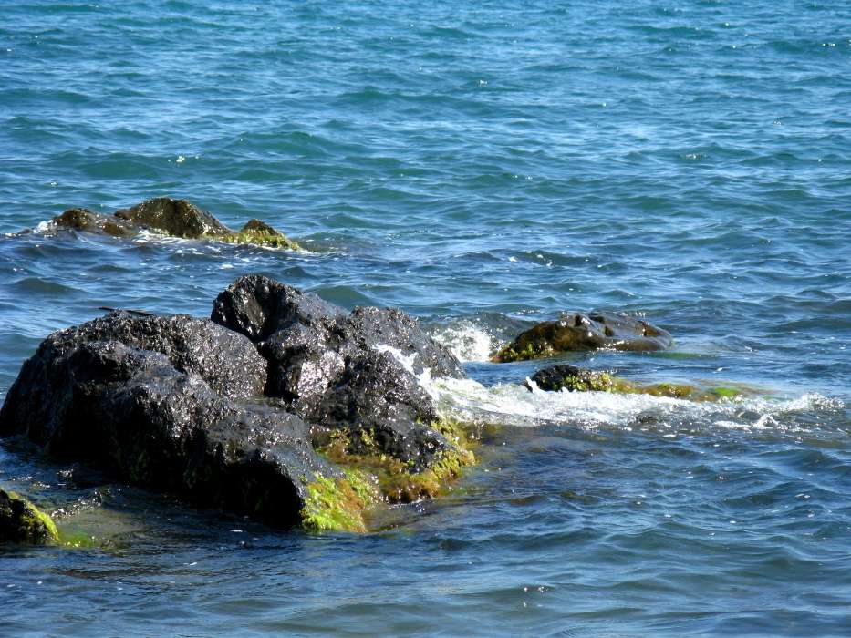 Landscape, Stones, Sea