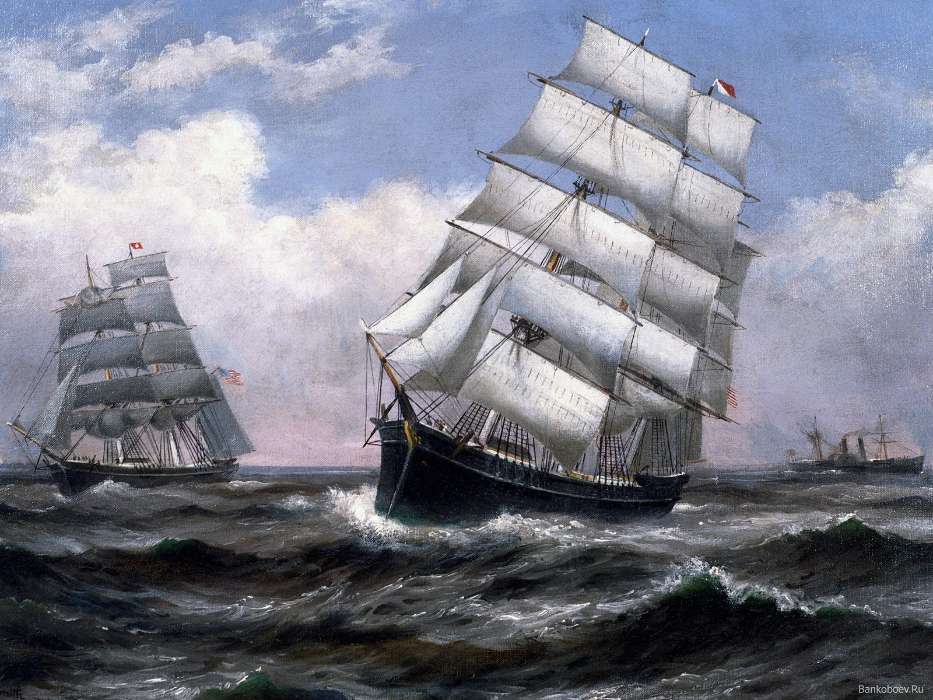 Transport, Ships, Sea, Paintings, Drawings