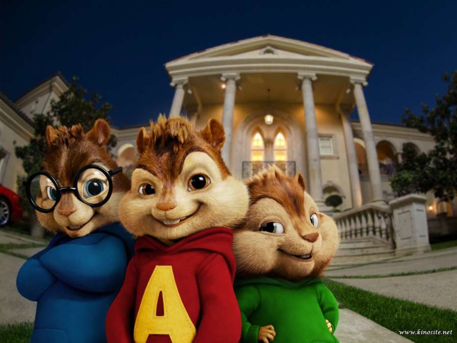 Cartoon, Cinema, Animals, Rodents, Alvin and the Chipmunks, Chipmunks