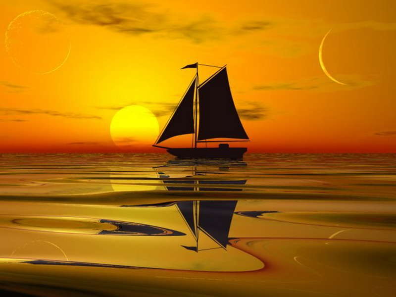 Ships,Landscape,Sunset