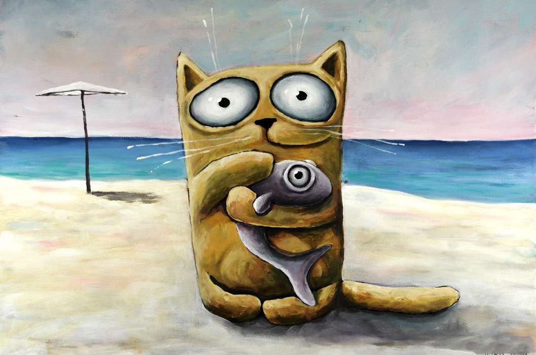 Cats, Sea, Beach, Pictures, Animals