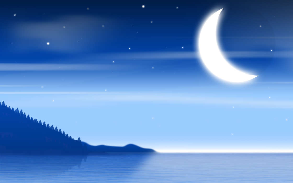 Moon, Night, Nature