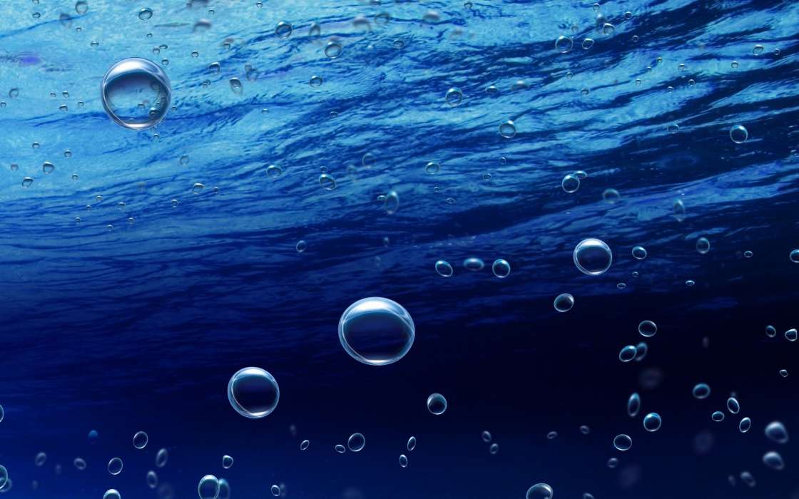 Sea, Landscape, Bubbles, Water