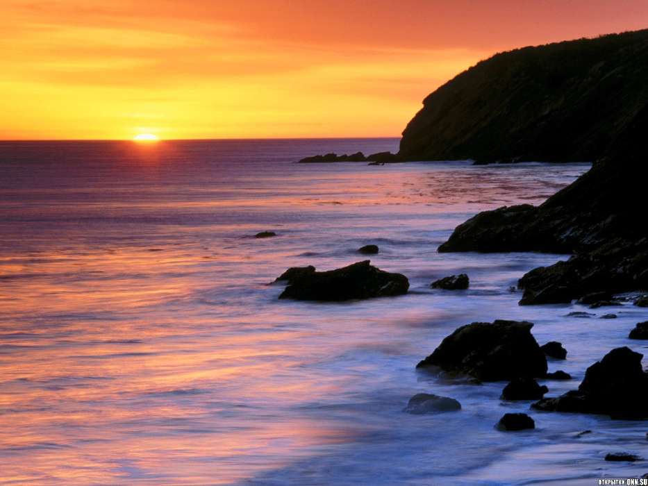 Landscape, Sunset, Sea, Sun