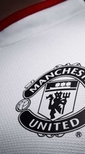 Scaricare immagine Manchester United, Background, Football, Logos, Sports sul telefono gratis.