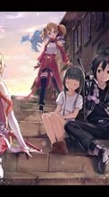 Scaricare immagine Anime, Sword Art Online, Girls, Men sul telefono gratis.
