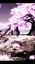 Scaricare immagine Anime, Trees, Landscape sul telefono gratis.