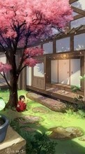 Scaricare immagine Anime, Girls, Houses sul telefono gratis.
