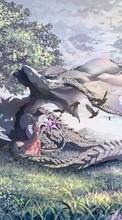 Scaricare immagine Anime,Girls,Dragons sul telefono gratis.
