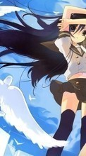Scaricare immagine Anime, Girls, Pigeons, Sky sul telefono gratis.