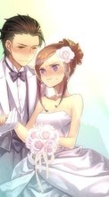 Scaricare immagine Anime, Girls, Love, Men, Wedding sul telefono gratis.