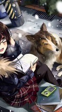 Scaricare immagine Anime, Girls, Dogs, Animals sul telefono gratis.