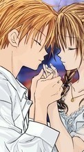 Scaricare immagine 720x1280 Anime, Girls, Men, Love sul telefono gratis.
