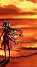 Scaricare immagine 540x960 Anime, Water, Sunset, Sea sul telefono gratis.