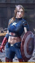 Scaricare immagine Captain America, Girls, Cinema, People sul telefono gratis.