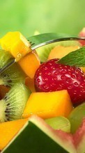 Scaricare immagine Watermelons, Dessert, Food, Fruits, Kiwi, Strawberry, Grapes sul telefono gratis.